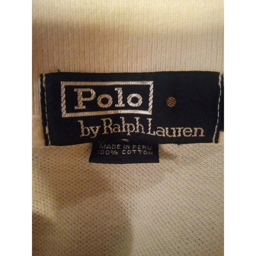Polo Ralph Lauren Mens Shirt Cotton 2XL White w/ Blue Logo